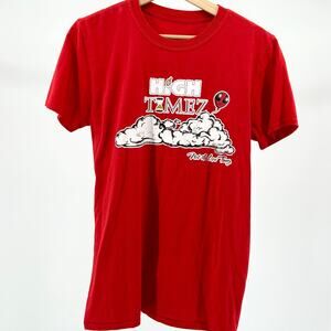Y2K High Timez Red Graphic Cannabis Culture "Not the Low Timez" T-Shirt